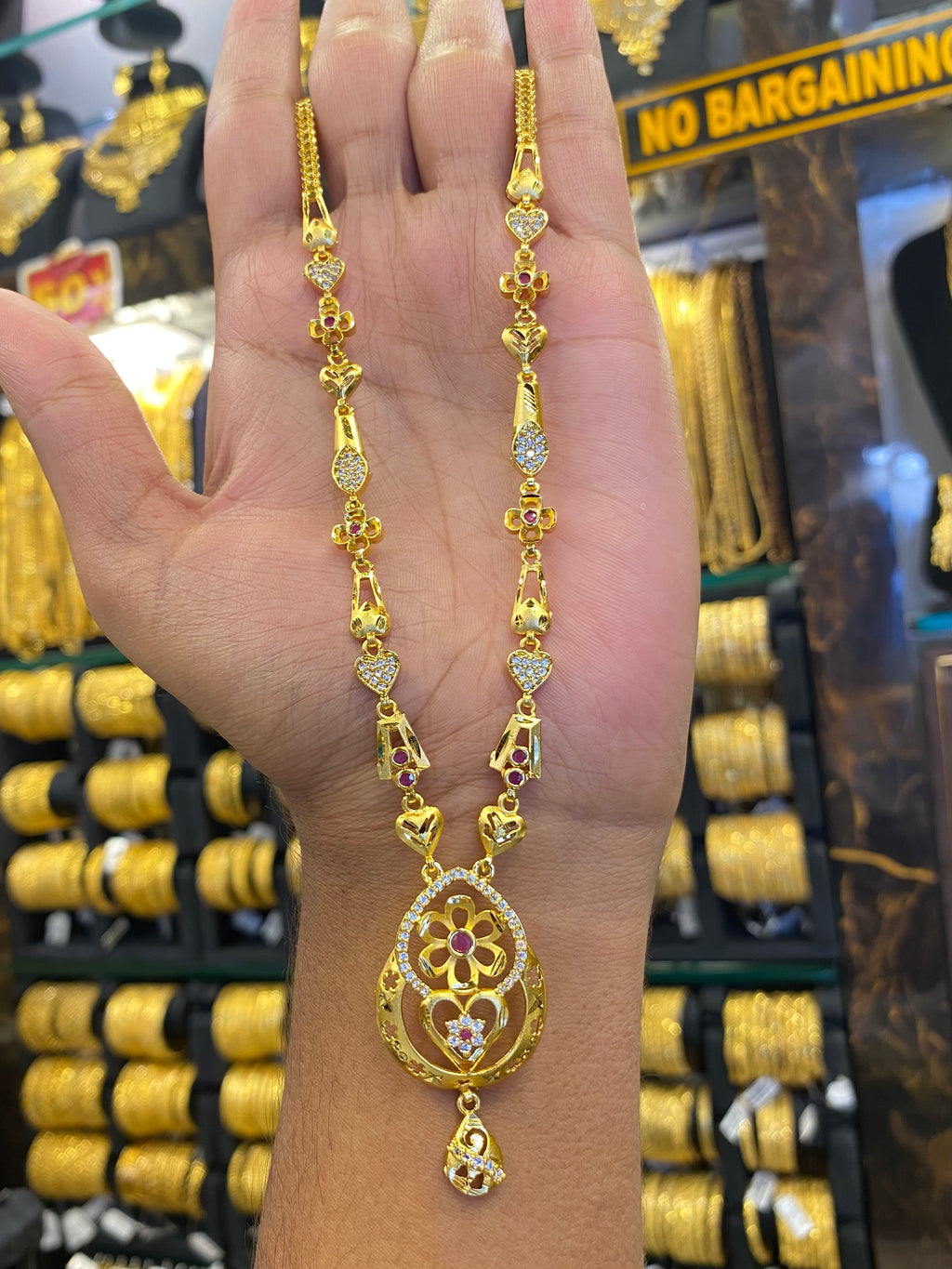 Statement Sleek Long Set Cz Stone - Gold Plated
