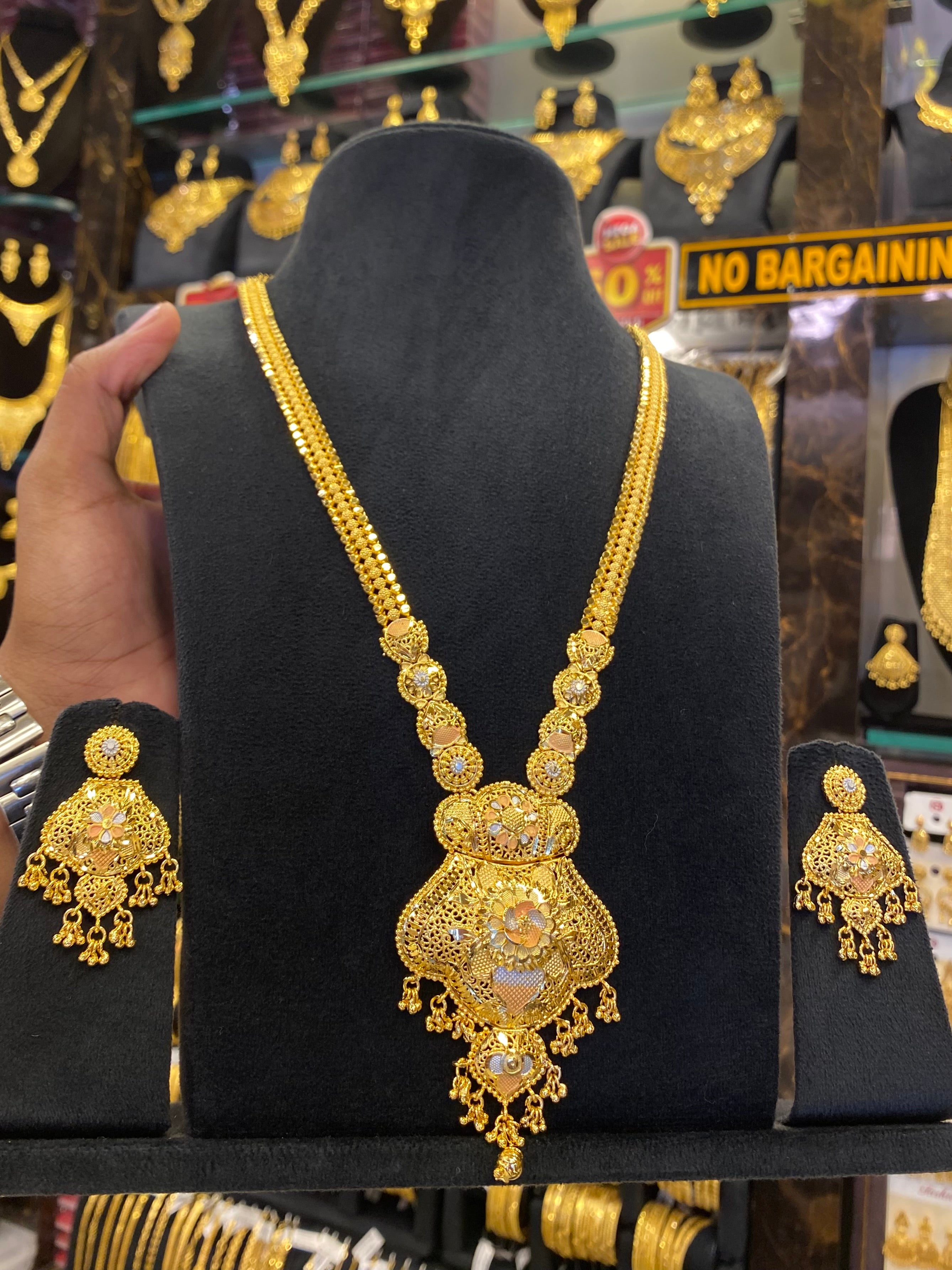 Calcutta Style Gold Plated Long Set