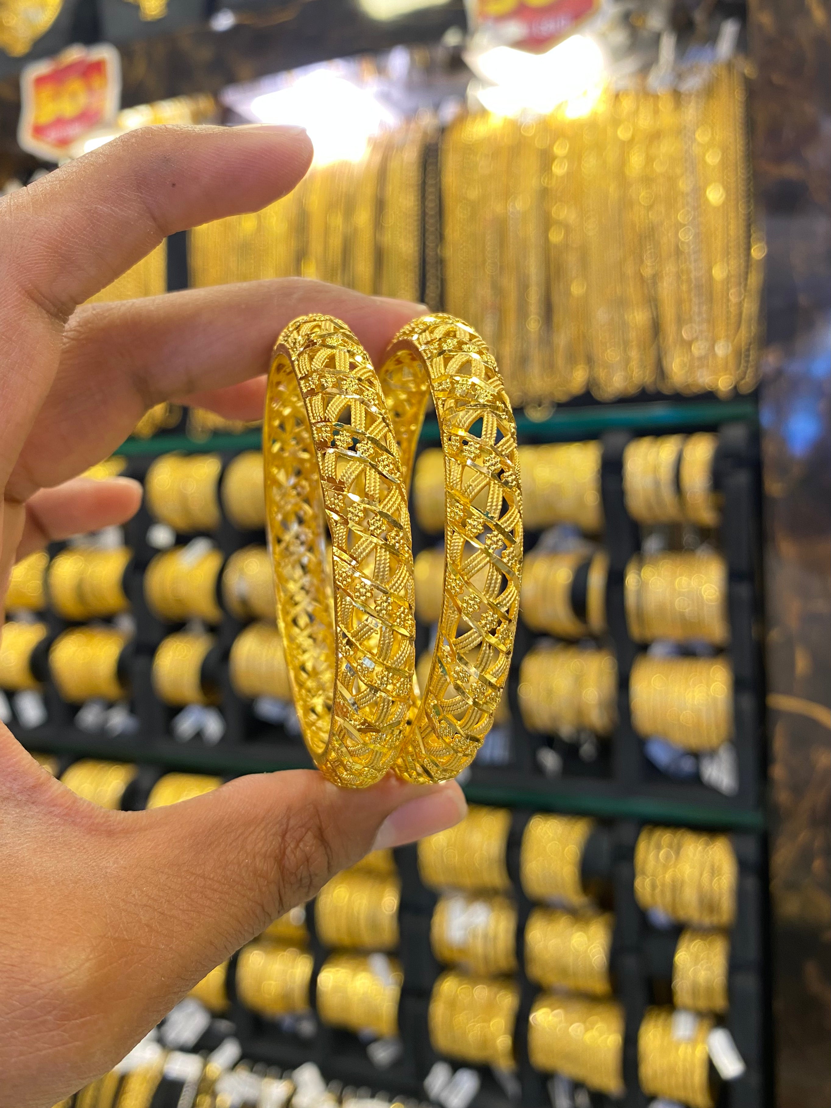 Gold plated bangle set of 2 - Calcutta style