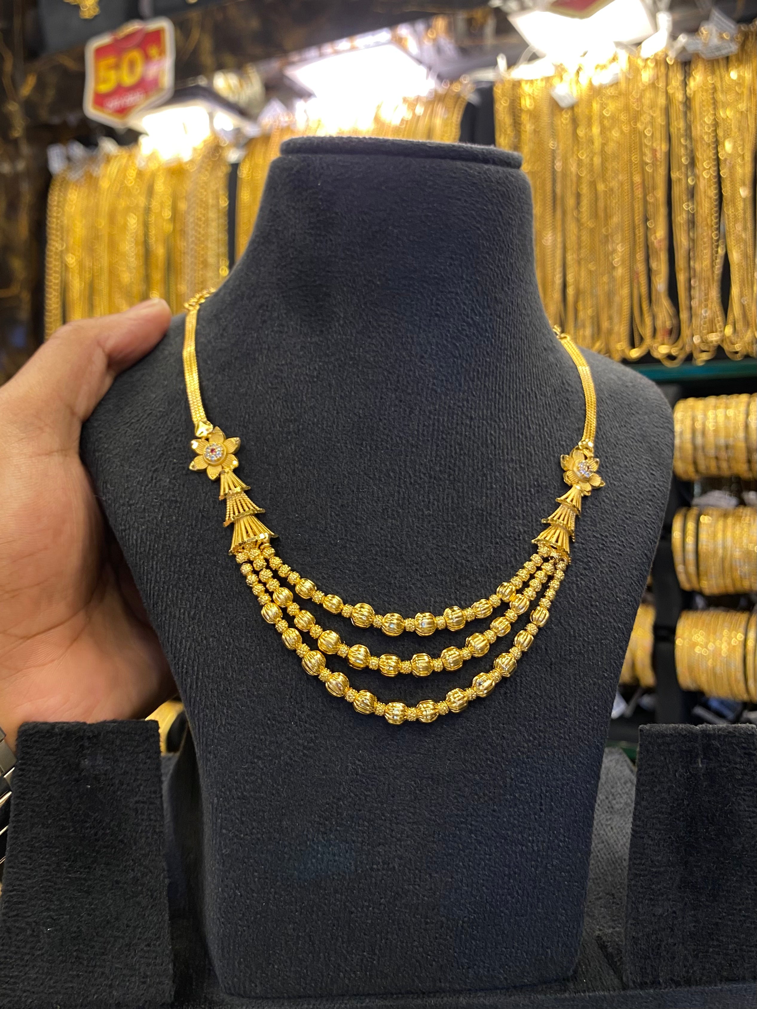 Gold plated neck set - 3 Layer