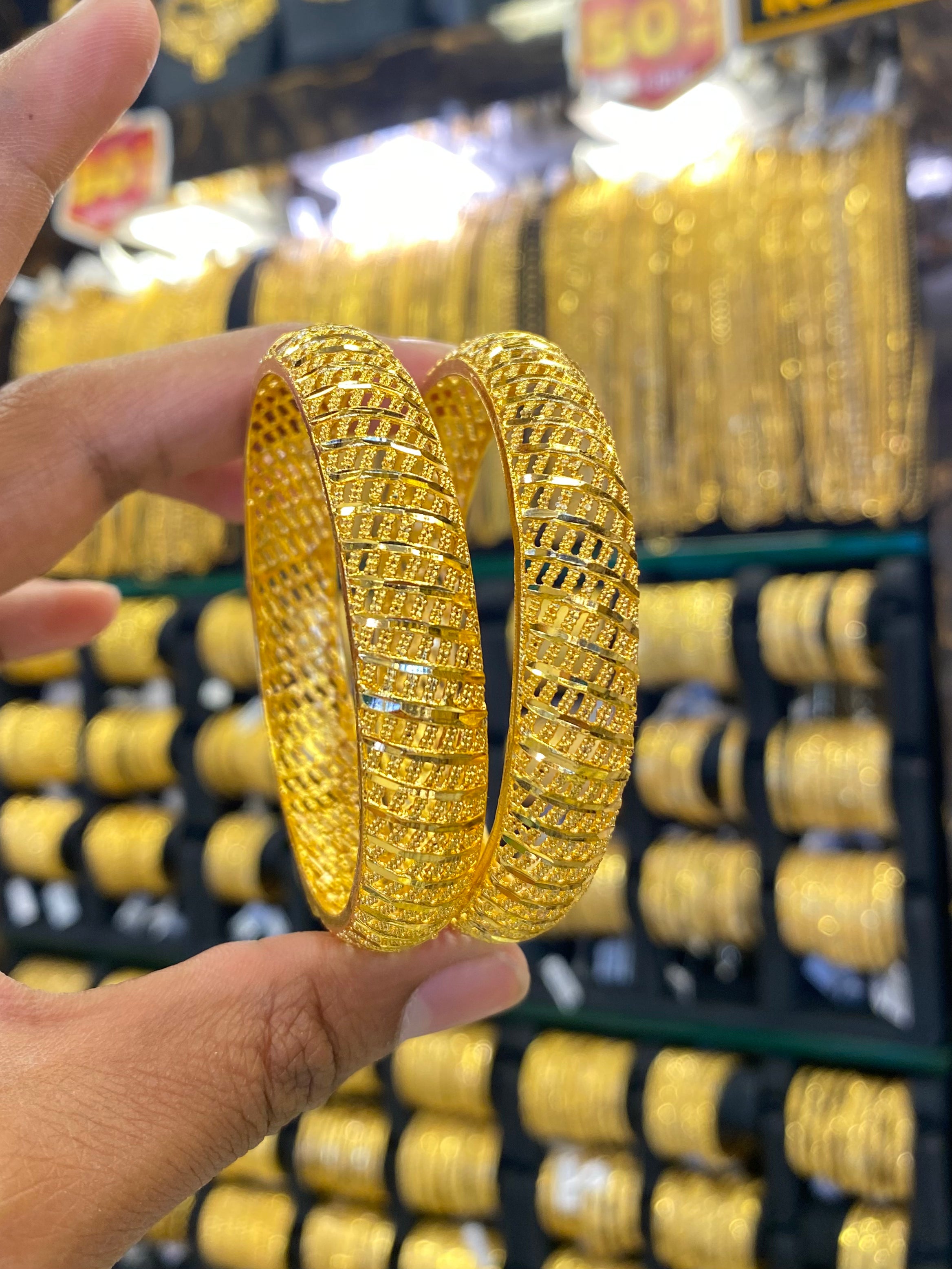 Gold plated bangle set of 2 - Calcutta style