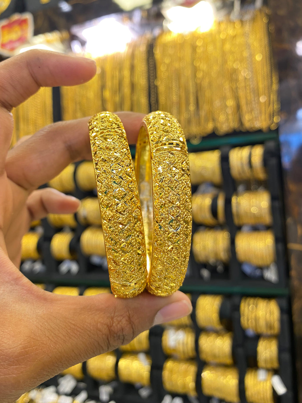 Gold plated bangles set of 2 - Calcutta style