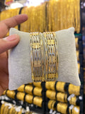 Arabic Style Bangle Combo 6Pcs - Rodhium Plated