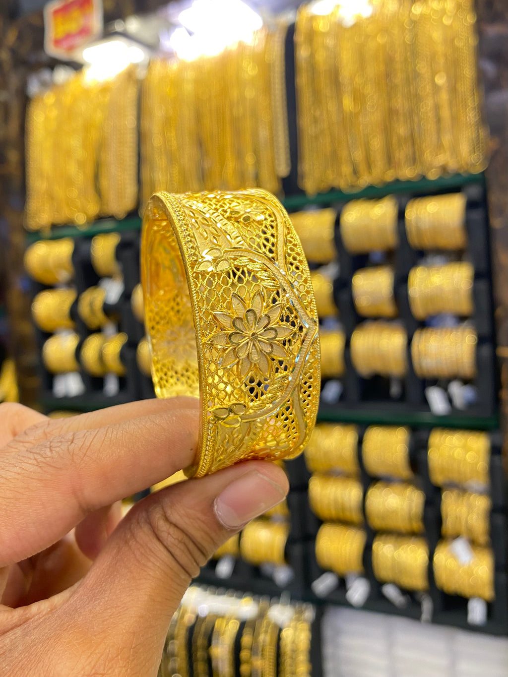 Gold plated screw kada bangle - 1Pcs