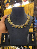 Cz Neck Set White Stone - Gold Plated