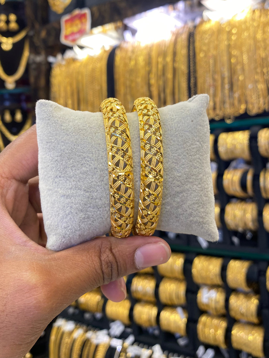 Gold plated bangle set of 2 - Calcutta style
