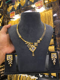 Cz Neck Set White Stone - Gold Plated