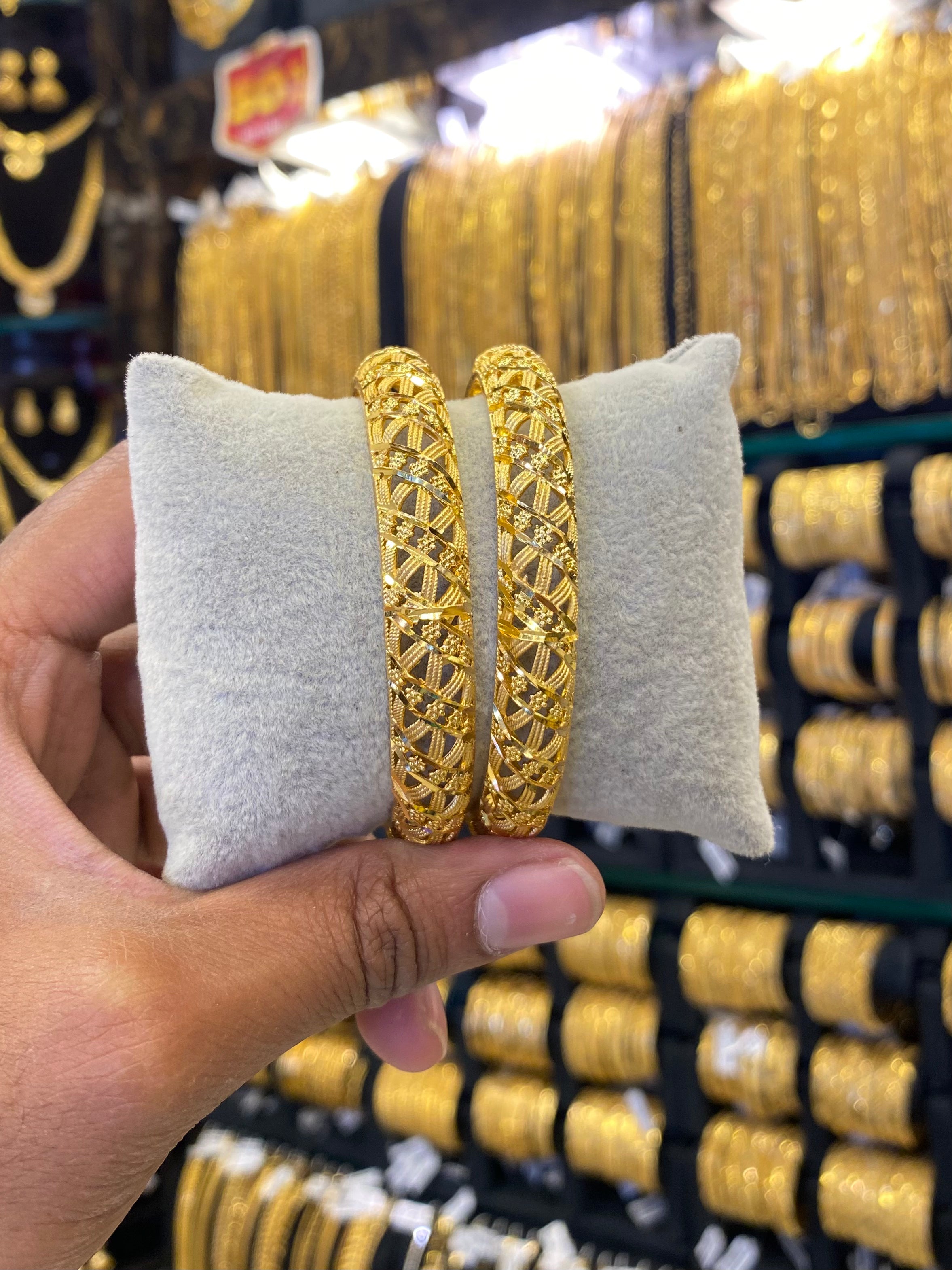 Gold plated bangle set of 2 - Calcutta style