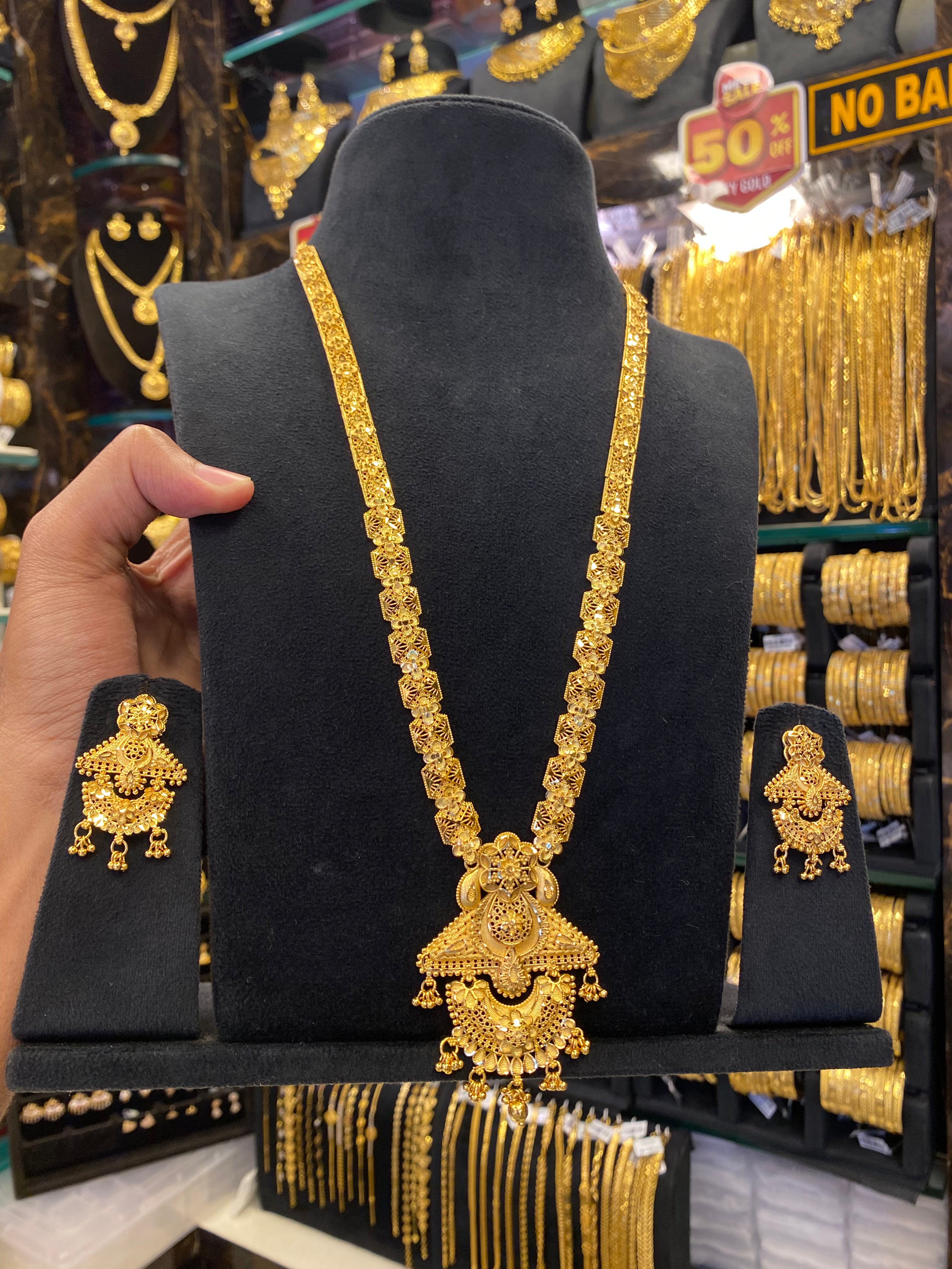 Indian Style Long Haram - Gold Plated