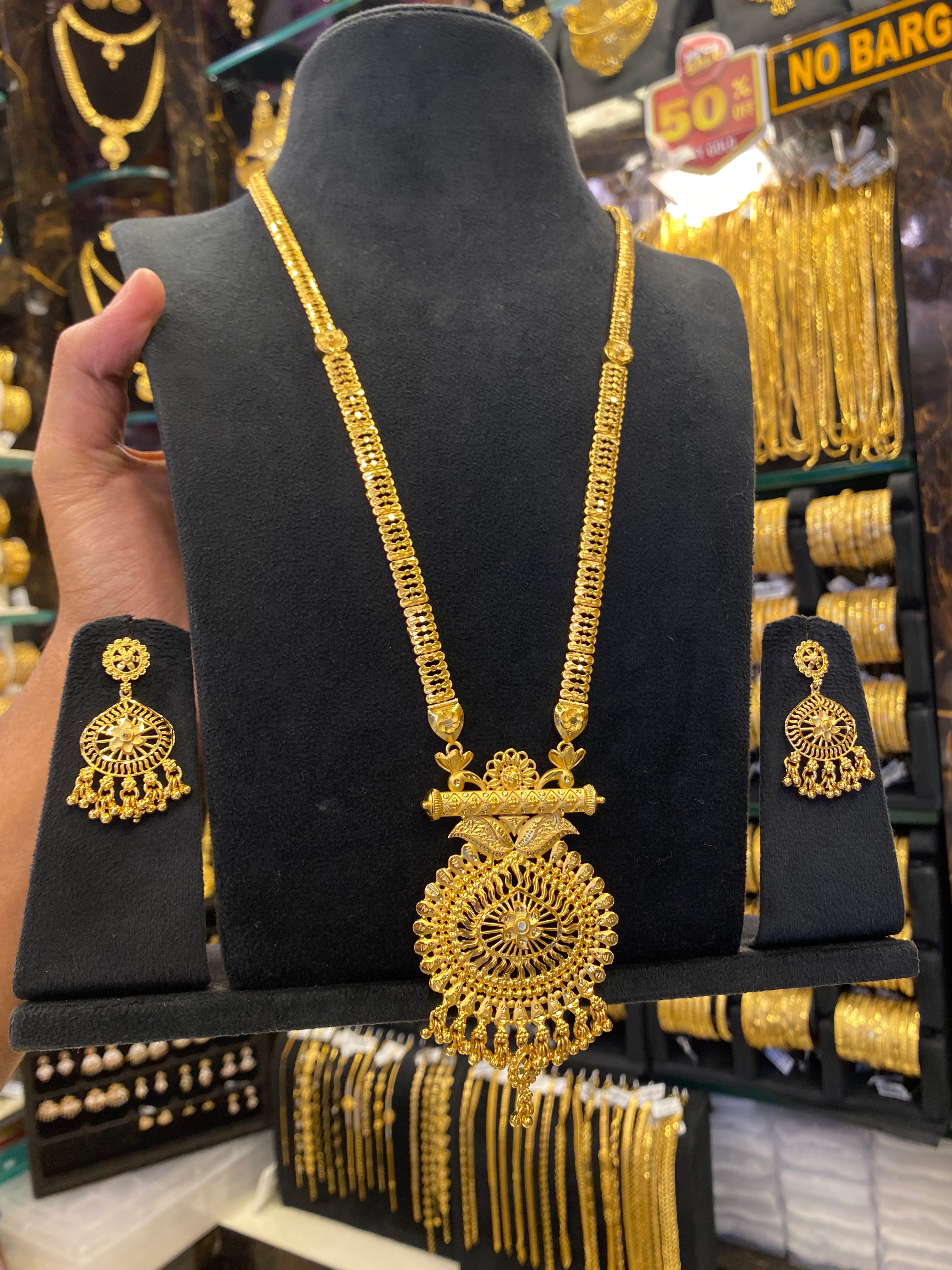 Indian Style Long Haram - Gold Plated