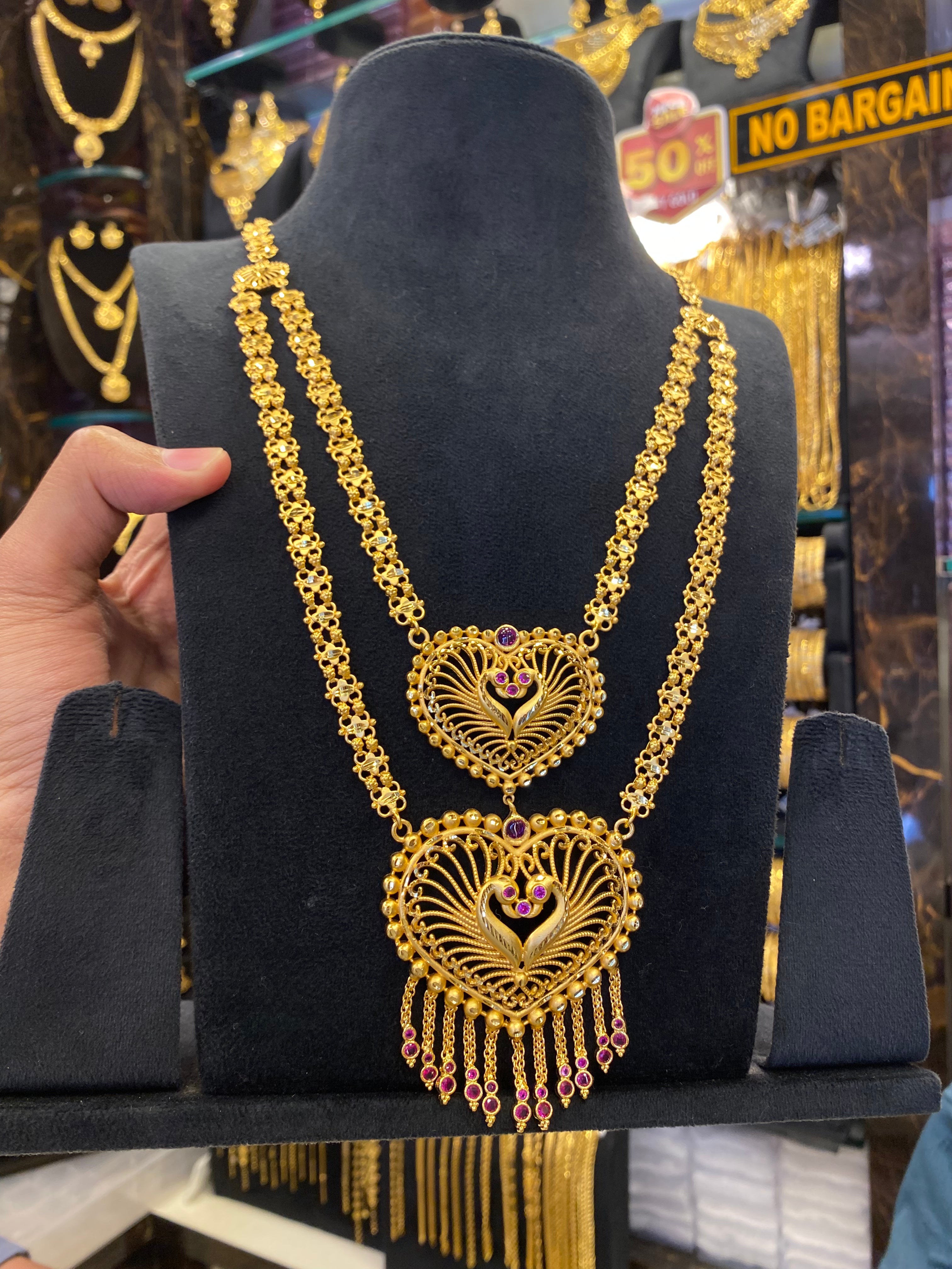 Indian style long/haram set - gold plated