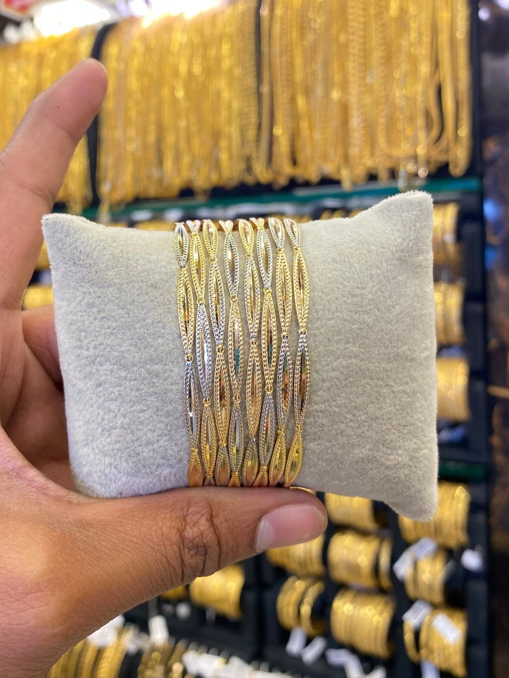 Arabic Style Bangle 8pcs Sleek Type - Rodhium Plated - FAA FASHION