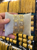 Arabic Style Bangle Combo 6Pcs - Rodhium Plated - FAA FASHION