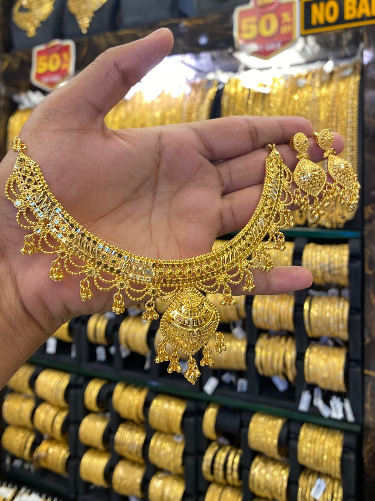 Calcutta Style Neck Set - Gold Plated - FAA FASHION