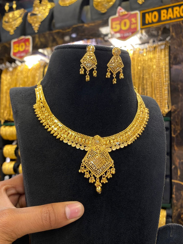 Calcutta Style Neck Set - Gold Plated - FAA FASHION