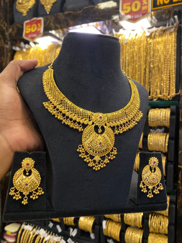 Calcutta Style Neck Set - Gold Plated - FAA FASHION