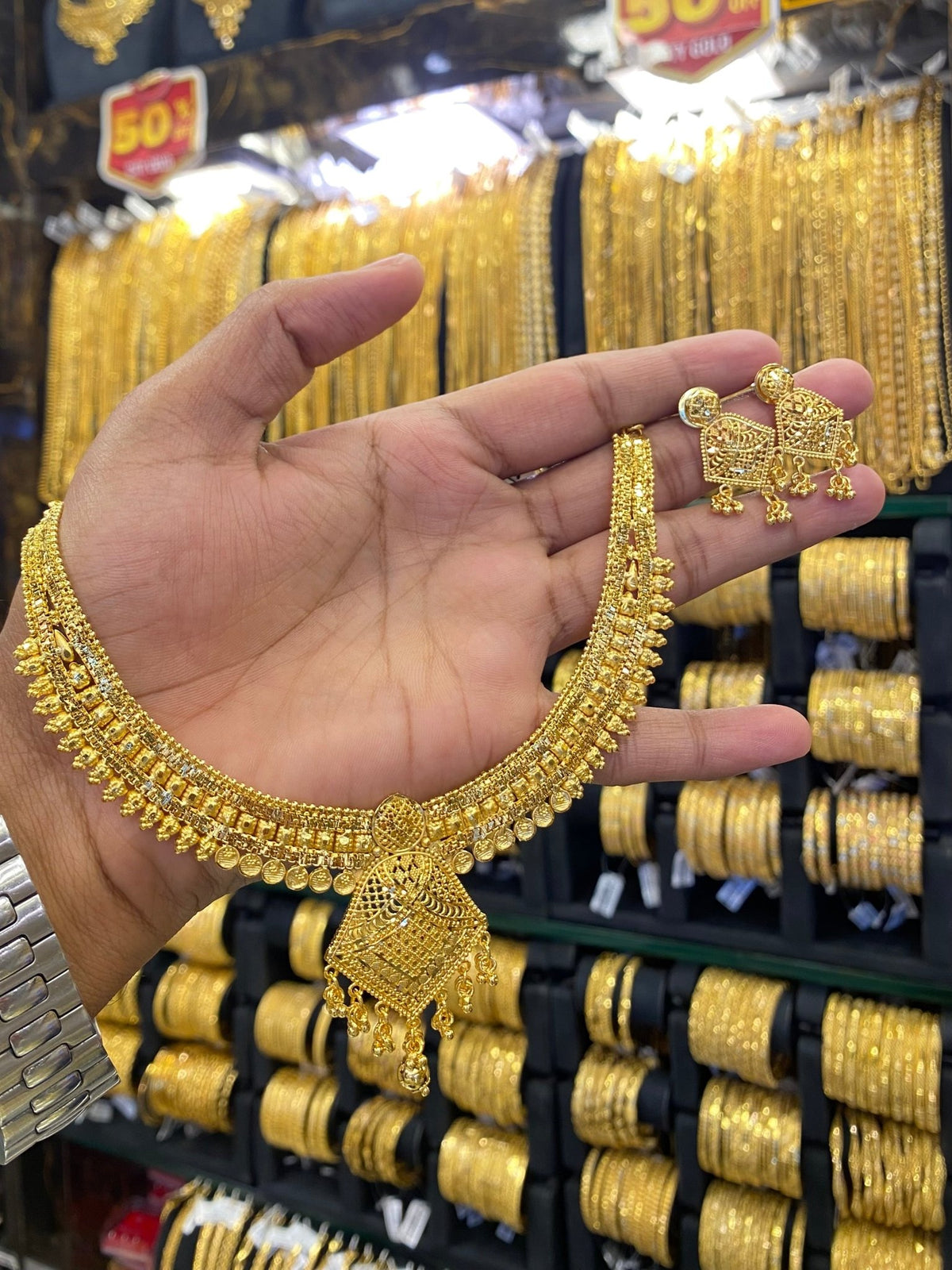 Calcutta Style Neck Set - Gold Plated - FAA FASHION