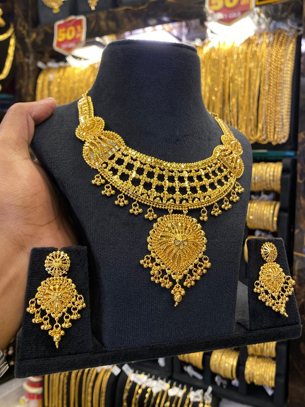 Calcutta Style Neck Set - Gold Plated - FAA FASHION
