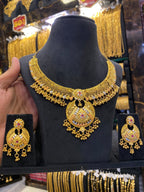 Calcutta Style Neck Set Tri Mix - Gold Plated - FAA FASHION