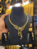Cz Neck Set Full White - Gold Plated - FAA FASHION