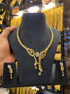 Cz Neck Set Full White - Gold Plated - FAA FASHION