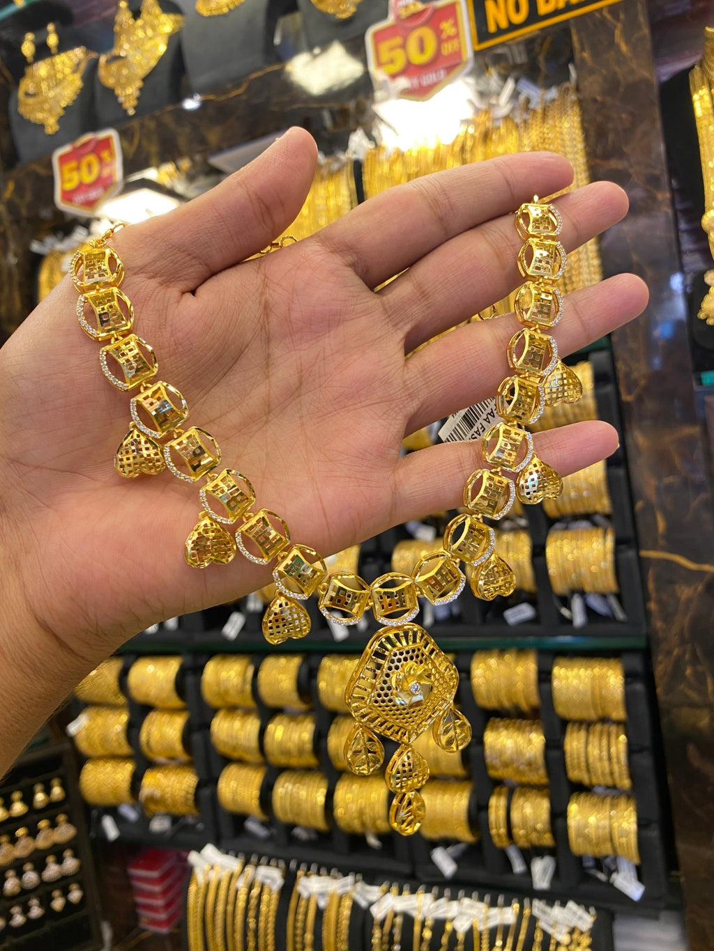 Cz Set Turkish Style Neck - Gold Plated - FAA FASHION
