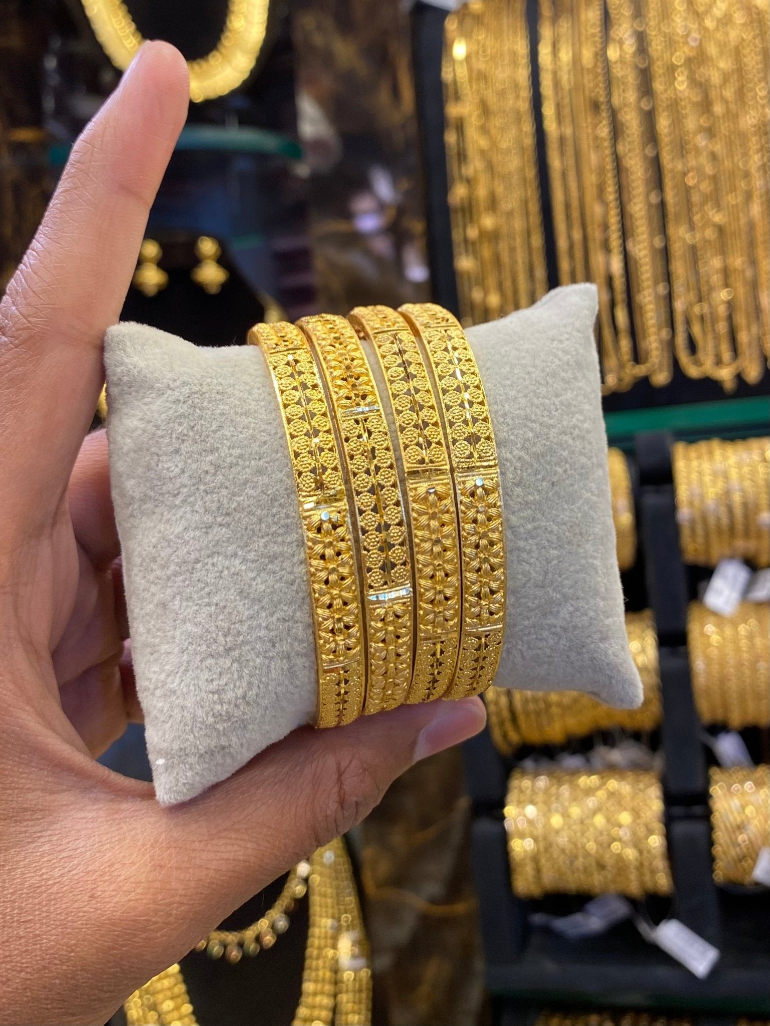 Gold Plated Bangle 4Pcs - FAA FASHION