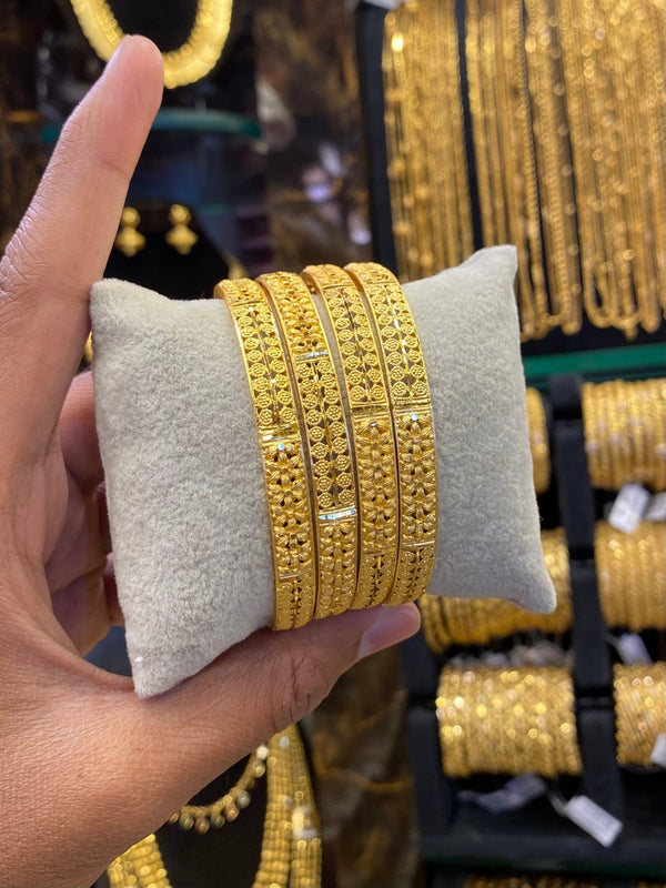 Gold Plated Bangle 4Pcs - FAA FASHION