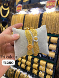 Gold Plated Bangle Flowral - FAA FASHION