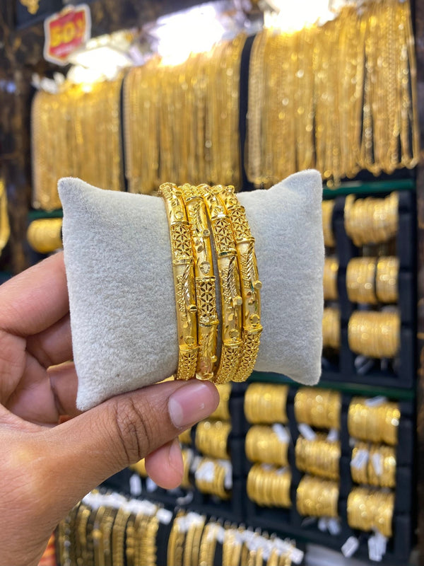 Gold plated Bangles set of 4 - FAA FASHION