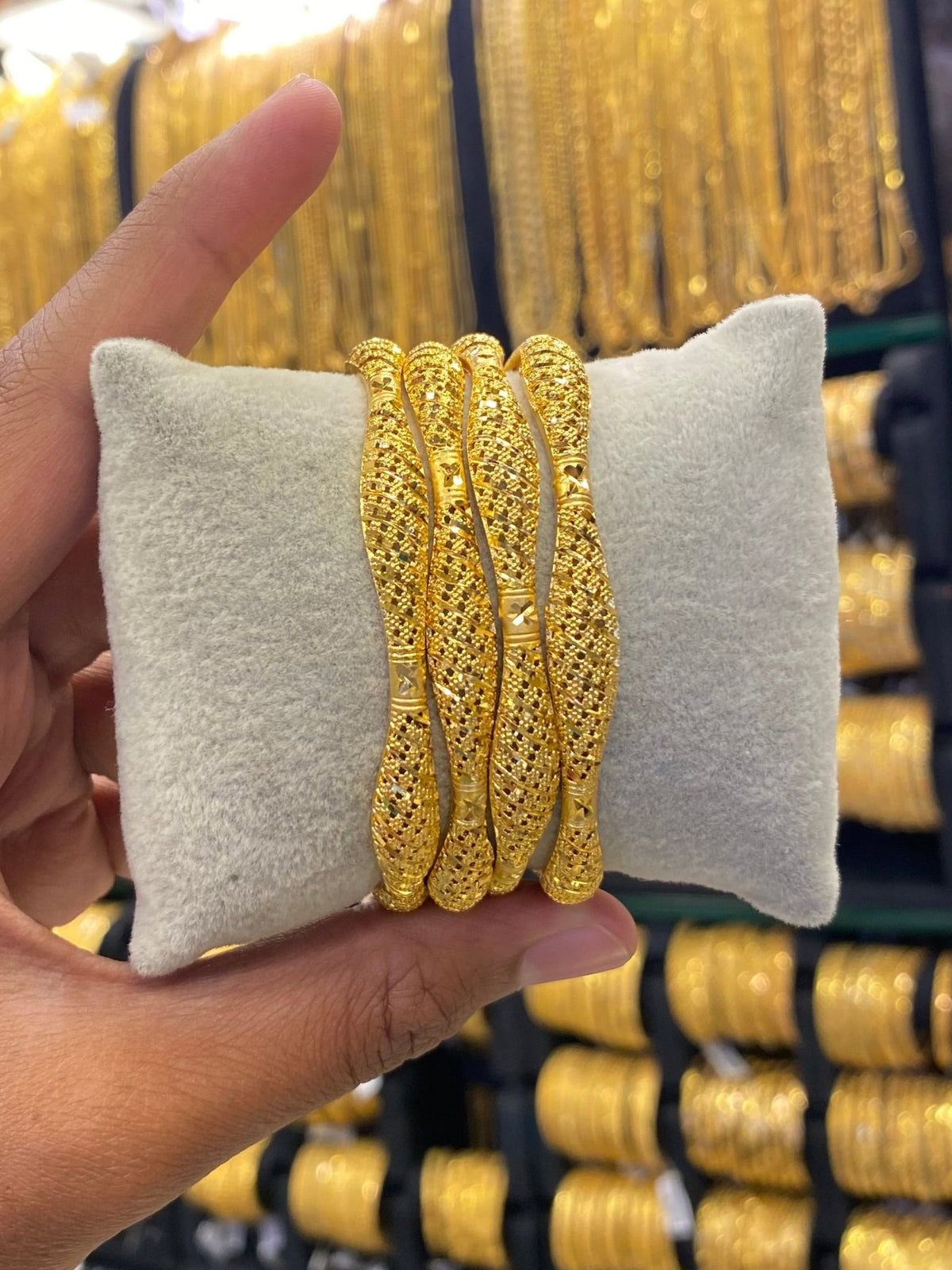 Gold plated Bangles Turkish style - 4pcs - FAA FASHION