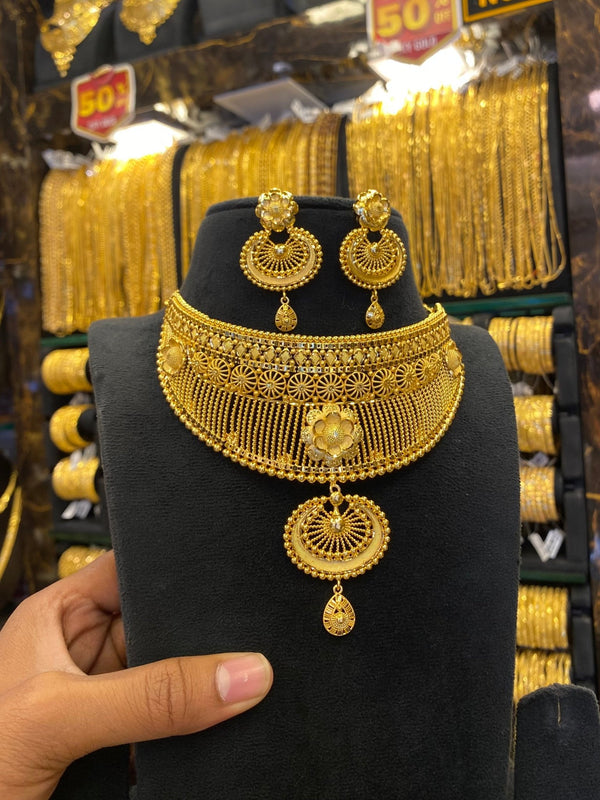 Gold Plated Calcutta Style Choker Heavy - FAA FASHION