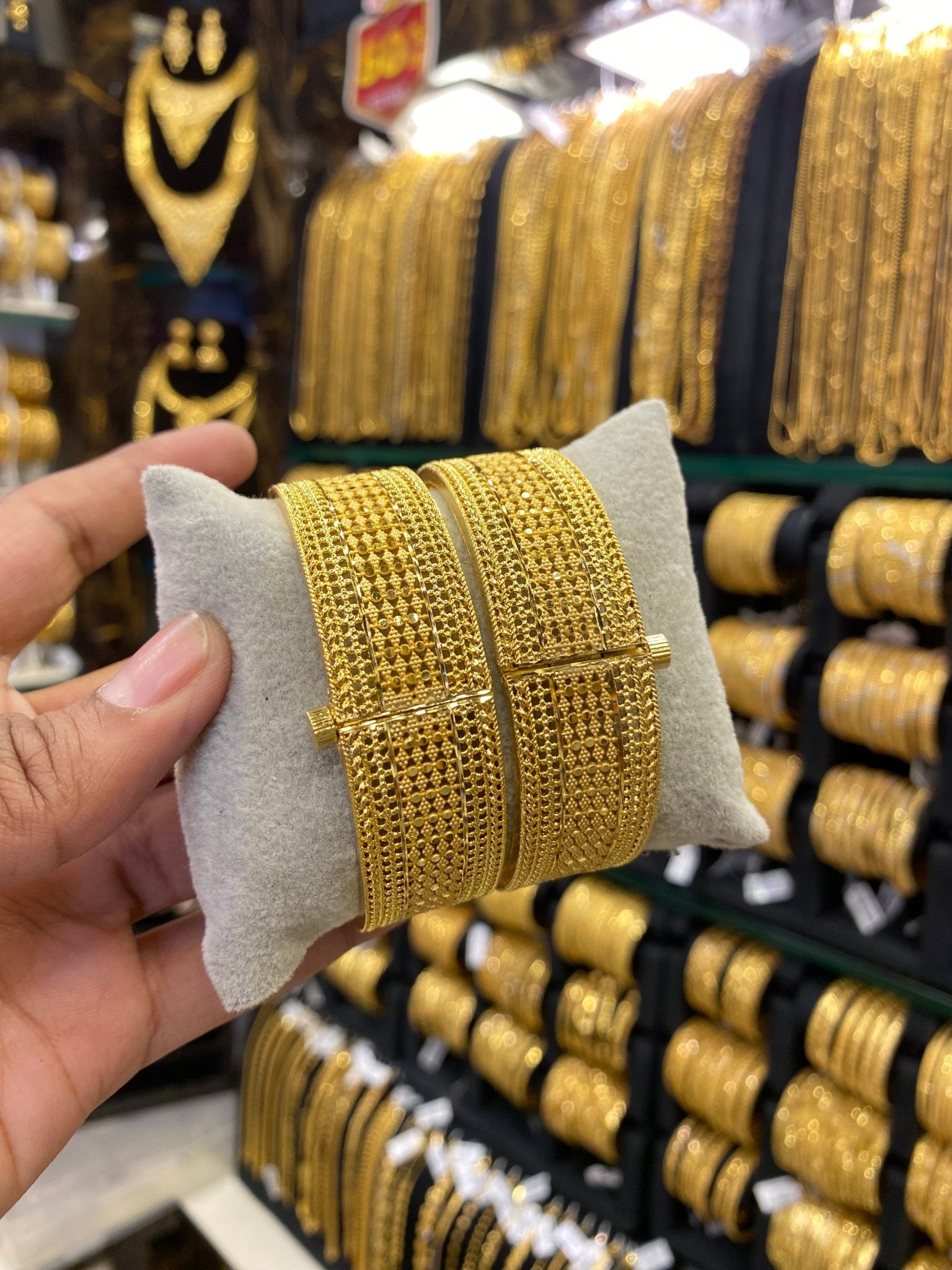 Gold Plated Kada 2Pcs - FAA FASHION
