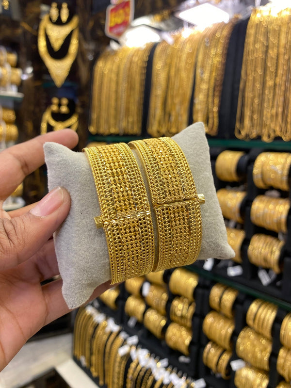 Gold Plated Kada 2Pcs - FAA FASHION
