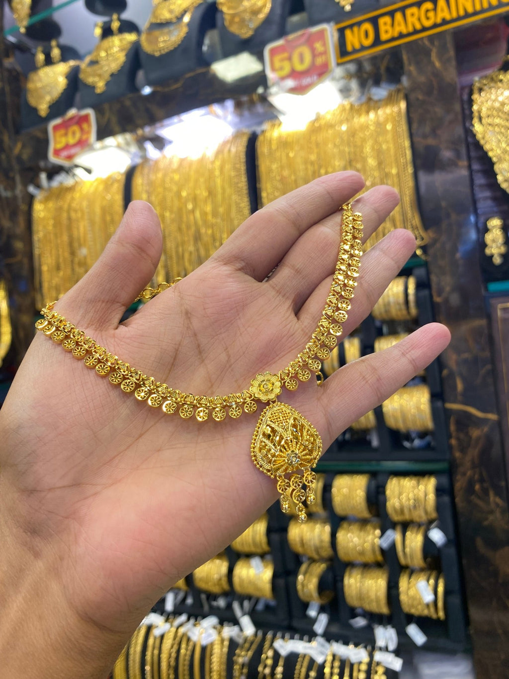 Gold plated neck set - premium finish - FAA FASHION