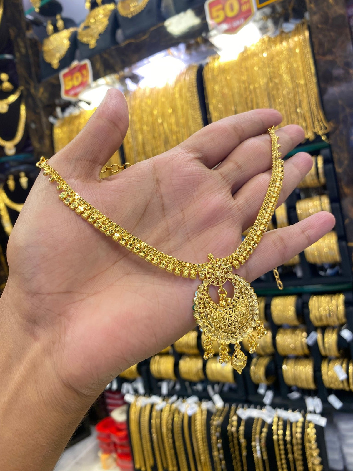 Gold plated neck set - Traditional style - FAA FASHION