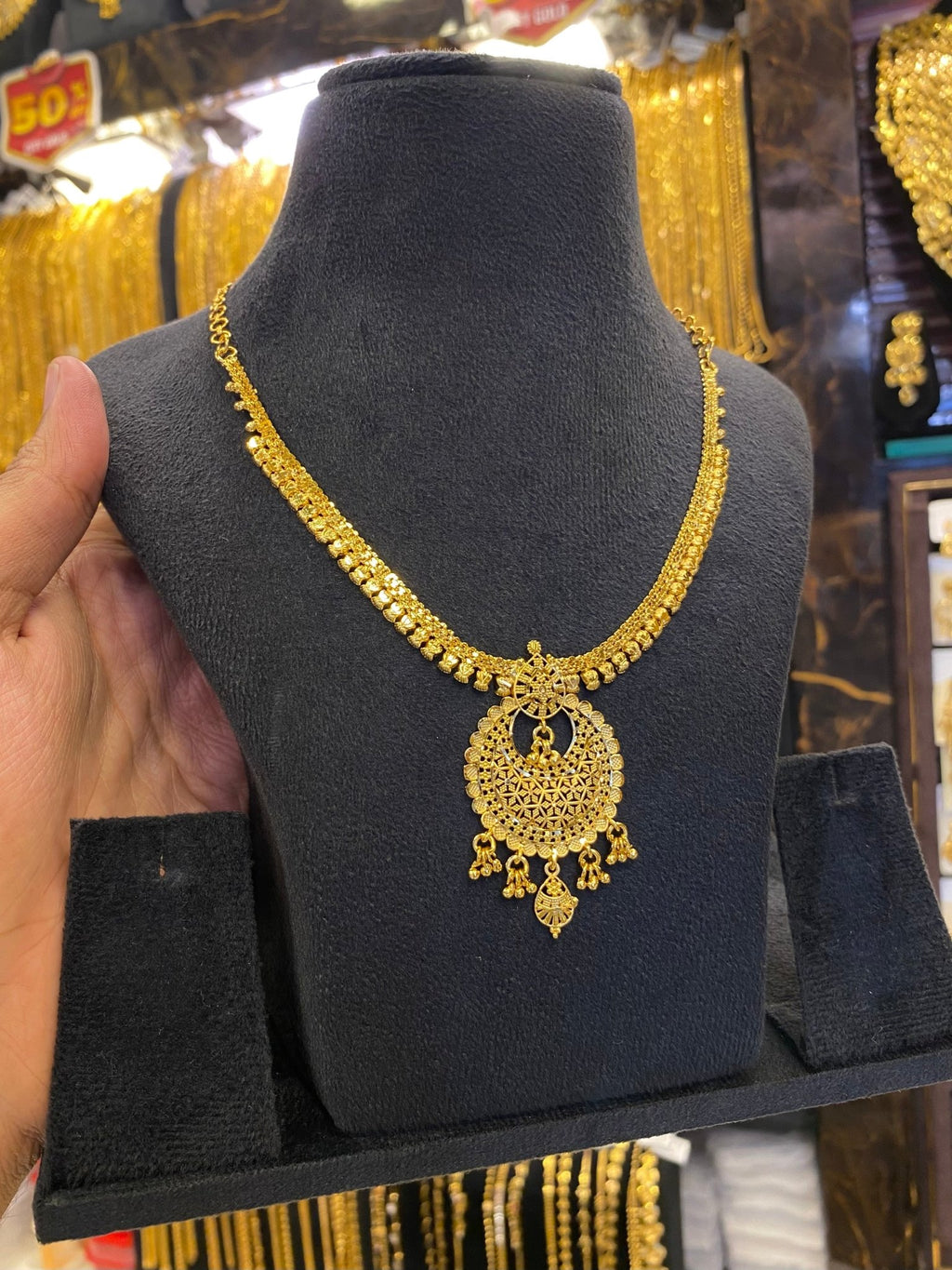 Gold plated neck set - Traditional style - FAA FASHION