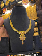 Gold plated neck set - Tri colour - FAA FASHION