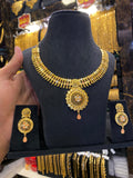 Gold plated neck set - Tri colour - FAA FASHION