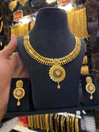 Gold plated neck set - Tri colour - FAA FASHION