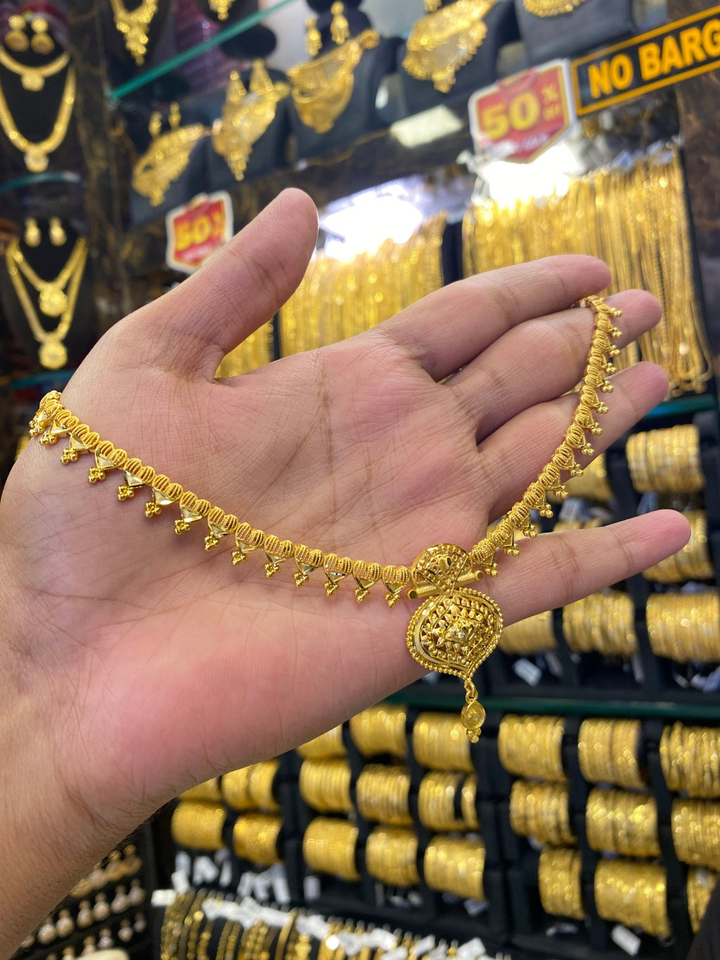 Gold Plated Sleek Neck Set Full Gold - FAA FASHION