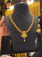 Gold Plated Sleek Neck Set Full Gold - FAA FASHION