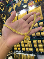 Gold Plated Sleek Neck Set Full Gold - FAA FASHION