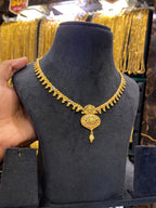 Gold Plated Sleek Neck Set Tri Mix - Gold Look - FAA FASHION
