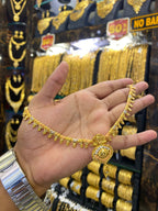 Gold Plated Sleek Neck Set Tri Mix - Gold Look - FAA FASHION