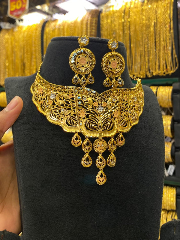 Gold Plated Turkish Choker Tri Mix - FAA FASHION