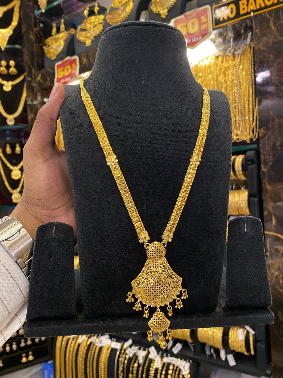 Indian Style Long Set Full Gold - Gold Plated - FAA FASHION