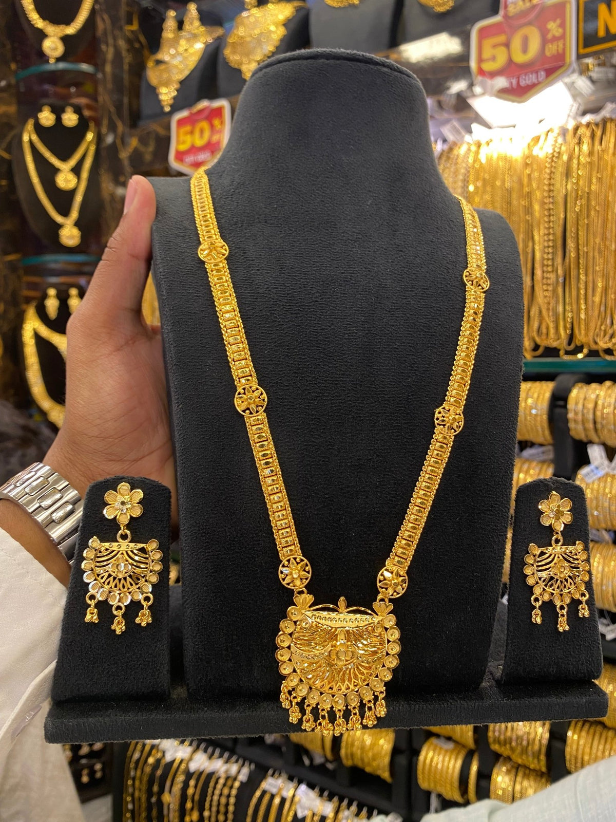 Indian Style Long Set - Gold Plated - FAA FASHION