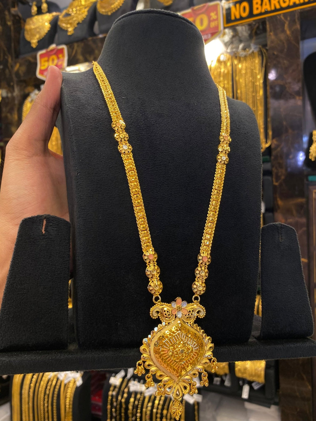 Indian Style Long Set Tri Mix - Gold Plated - FAA FASHION