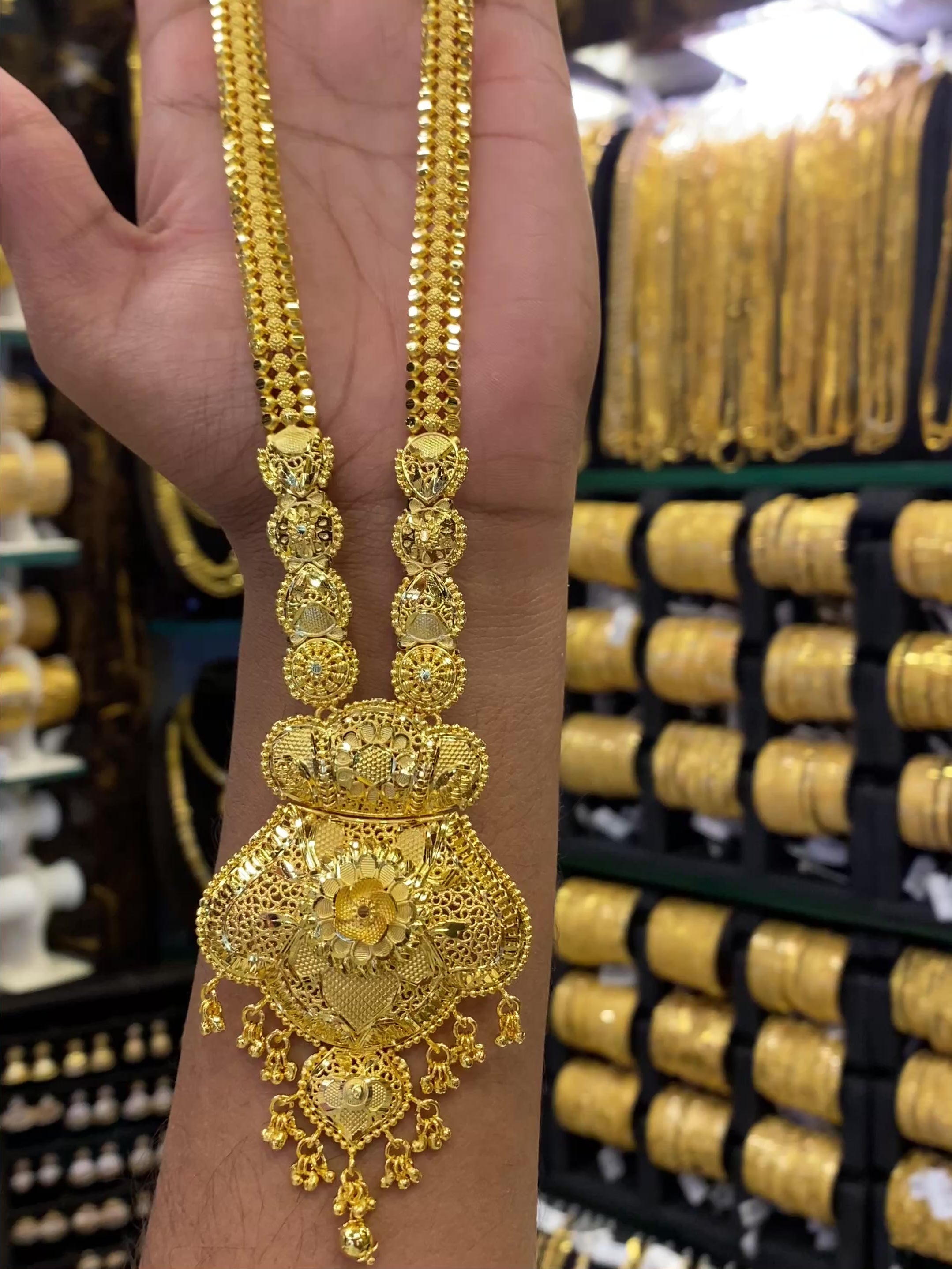 Calcutta Style Gold Plated Long Set